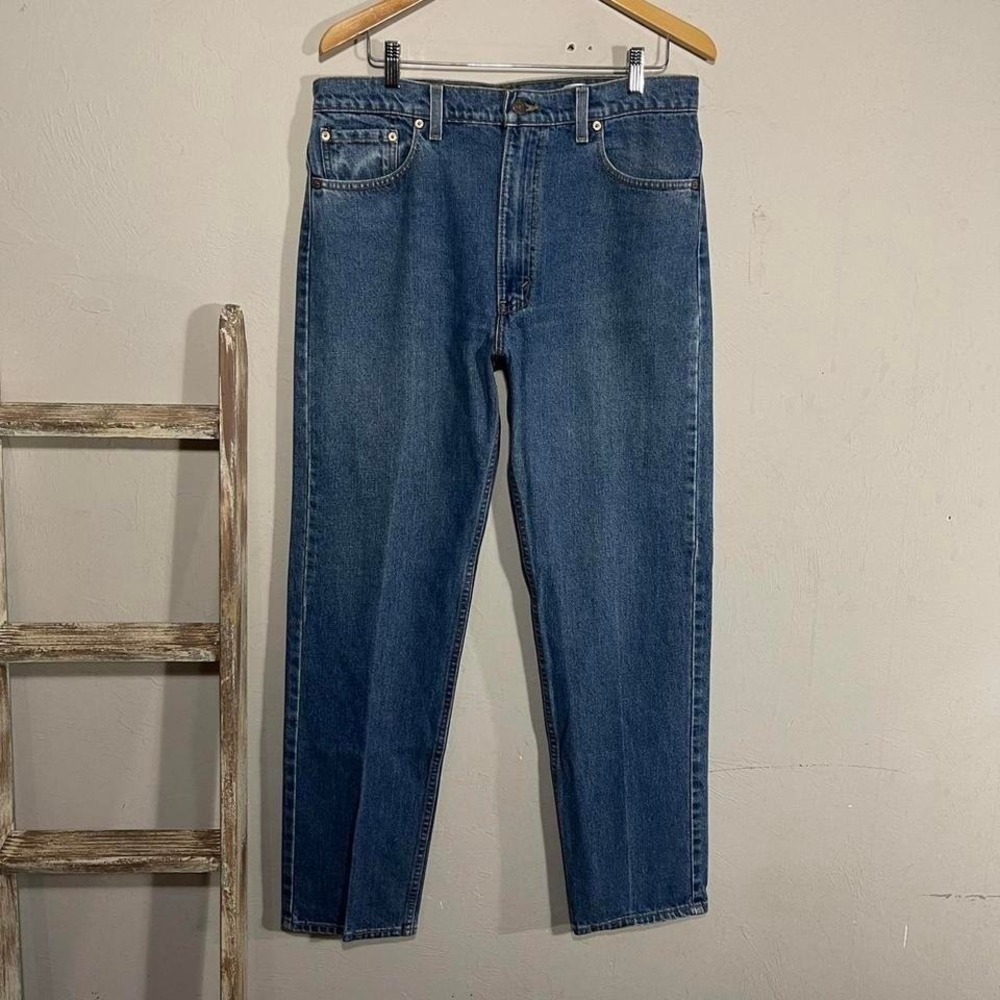 Vintage 90s USA Levi 505 Straight Leg Blue Denim Jeans 36x32